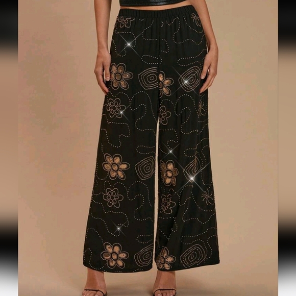 Women's Rhinestone Decorated Fashion Pants - Picture 1 of 4